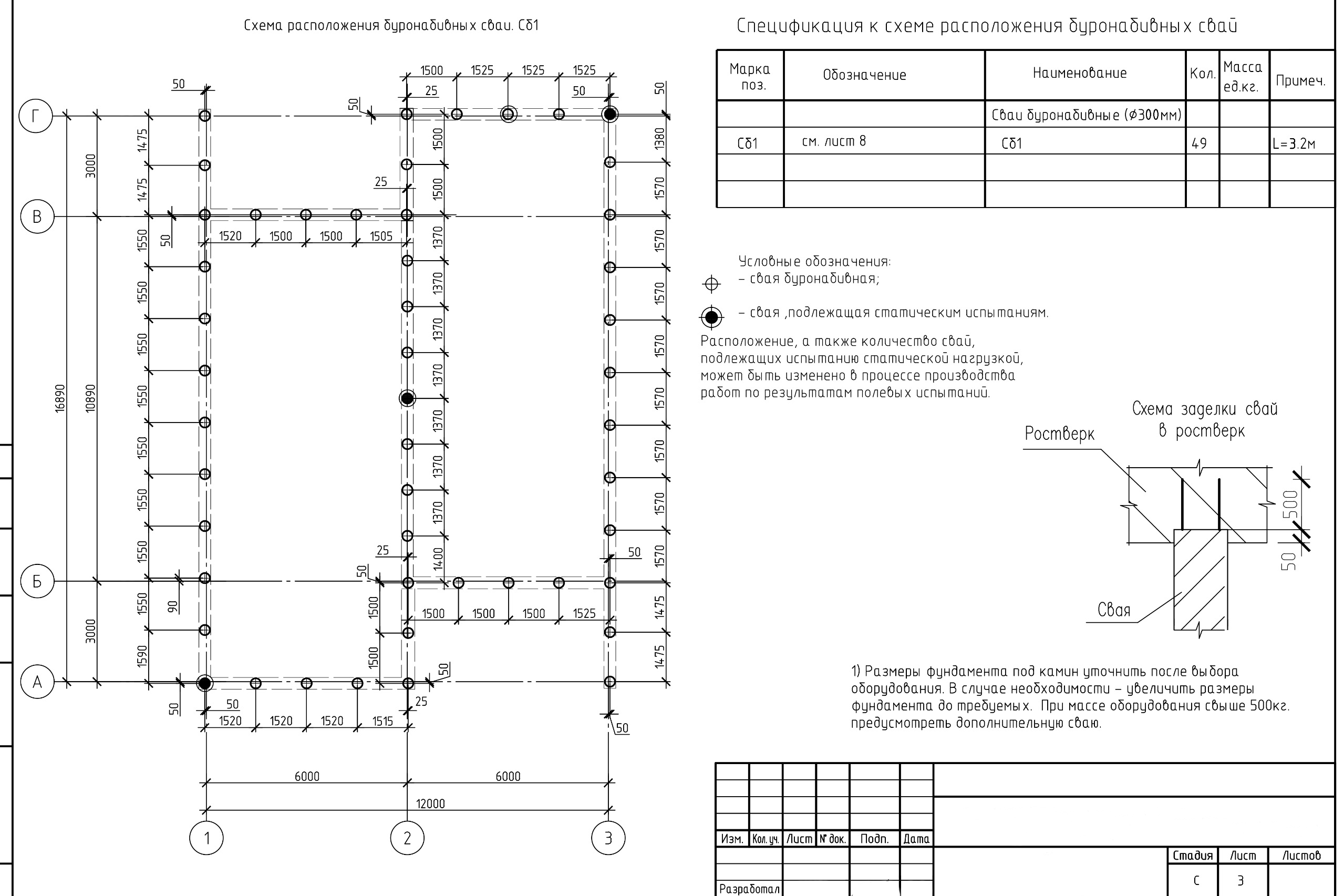 Проект свайно-ростверкового фундамента