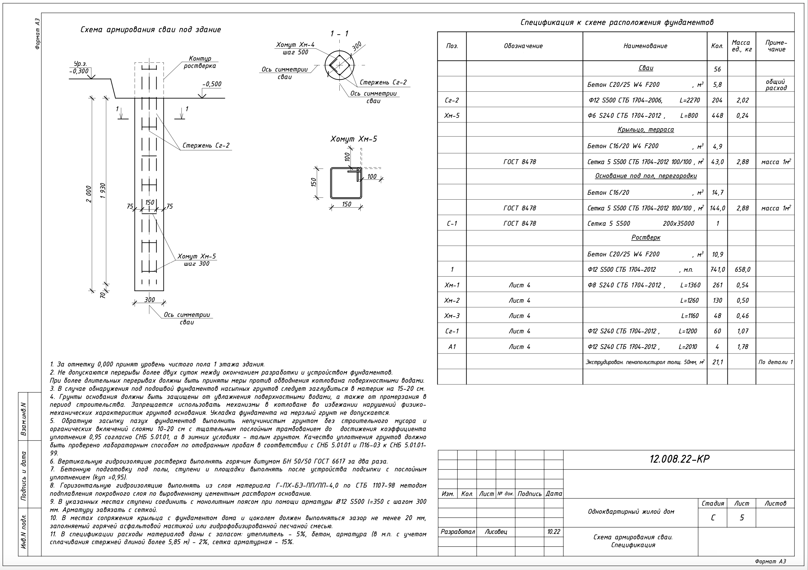 Проект фундамента жилого дома